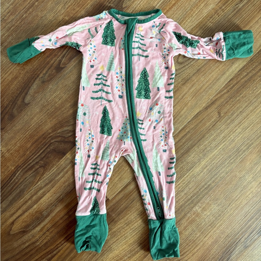 Little Sleepies twinkling trees fitted zippered pajamas